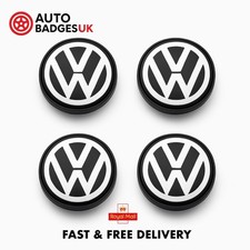 VW 55MM Alloy Wheel Centre Cap x4 Hub Cover Badge Polo Golf Tiguan 6NO601171