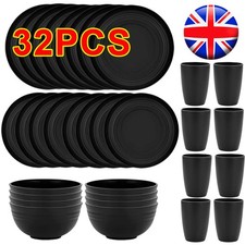 32SET Black Dinnerware Bowl