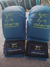 Used Very Good Condition Iblero Blue Karate Sparring Gloves Medium Size
