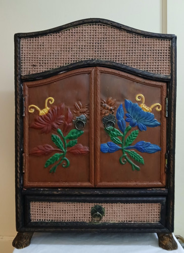 Vtg thai style painted - style, floral