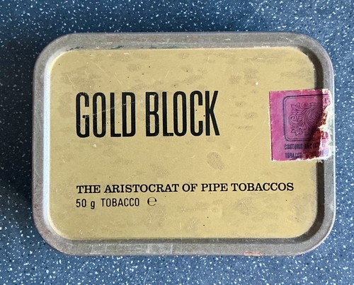 Vintage gold block pipe - gold,