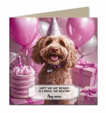 Personalised Birthday Card For Girls or Women or Dogs Cockapoo F227