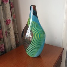 Lovely Murano Style Large Glass Vase Circa 1970