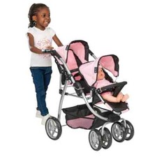 Silver Cross Dolls Twin Wave Stroller Kids Play Toy Pram Buggy Pushchair Doll 