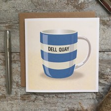 Cornishware Inspired Greeting Card - Dell Quay