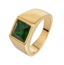 18K GOLD EP CZ EMERALD
