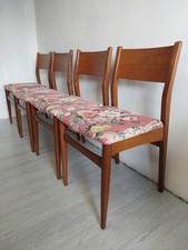 Mid Century Teak Dining Chairs Set of 4 Retro Vintage
