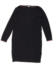 TOMMY HILFIGER Womens Long Sleeve Jumper Dress UK 14 Medium Navy Blue AJ04