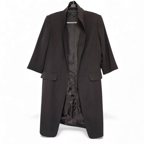 Anne klein long black belted - long,