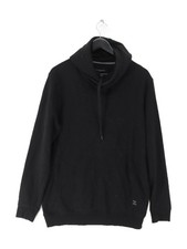Serge DeNimes Men's Hoodie L Black Cotton with Polyester Pullover