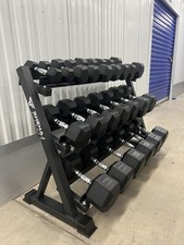 Hex Dumbbell 2.5kg-40kg Set & 3 Tier Rack Full Home Gym Weights Training