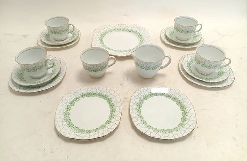 Vintage gladstone green floral - vintage,