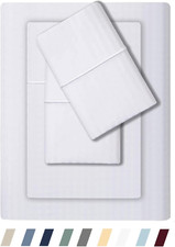 Feather & Stitch 500 TC California King Size Damask Bed Sheet Set, 100% Soft Cot