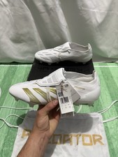 Size UK 11.5 - Predator Elite Fold Over Tongue FG - White/Gold