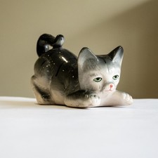Vintage ceramic cat figurine - vintage,