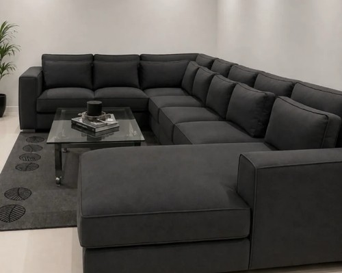 Handmade fabric grey - grey, corner
