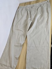 Mens Beige Chino Trousers Marks & Spencer 42W Inch Waist 29L Inch Leg -Turned Up