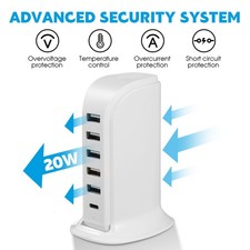 Multi 6 Port USB + Type C