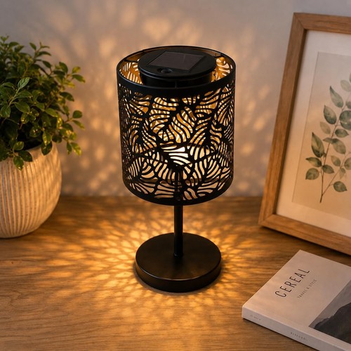 Solar tropical leaf table - solar, lamp