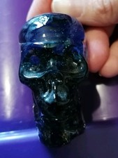 Small Blue Glass Skull