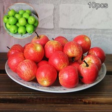 Pack 10 Artificial Realistic Red Apples Fake Fruit Ornament Craft Decor