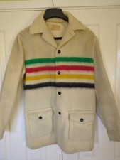 Hudson Bay Blanket Jacket 100% Wool Made In Canada