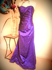PROM Dress LONG PURPLE TAFFETA