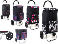 X Large 2 Wheels check Shopping Trolley Light Weight Strong Folding Cart Shopper