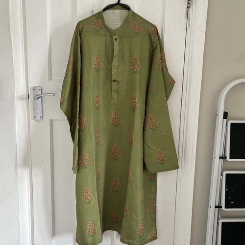 Men traditional green kurta - green,