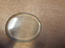 Antique French Carriage clock BEVELED GLASS PANEL 60mm x 51mm OVAL