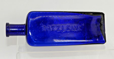 Antique  Late Victorian Cobalt Blue Bottle Triangle Shape Dazzleine.