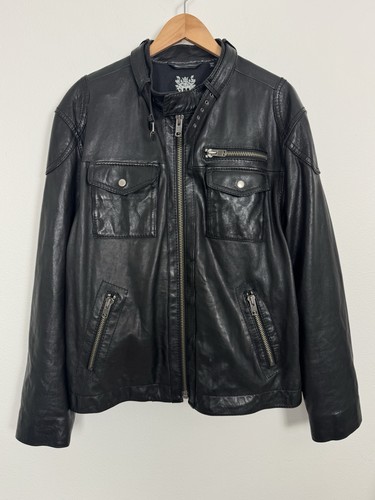 Black leather moto biker - black,