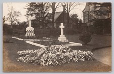 RPPC Unposted Memorial Card Gravestones & Funeral Wreaths Churchyard RP Postcard