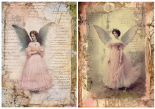 2 x A5  Rice Paper Decoupage - Vintage Angel Paper, Victorian, Junk Journal 5