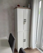 Tall Kitchen Larder Cupboard Cabinet Pantry Utility Modern Furniture White Slim