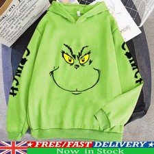 Grinch's Hoodies Women Ladies Christmas Sweatshirt Hooded Jumper Pullover Top UK