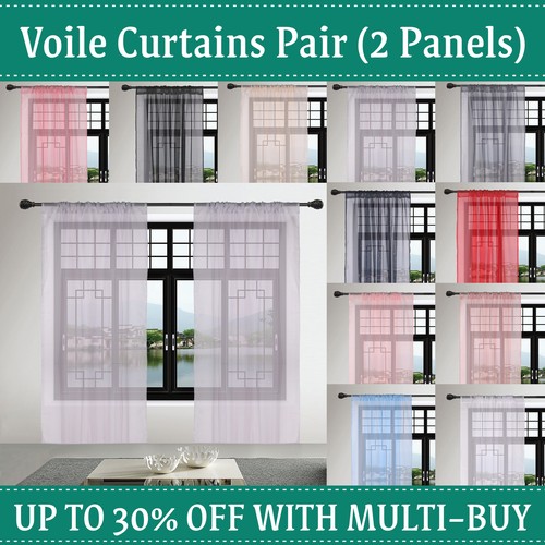 Voile curtains pair - pair, panels)