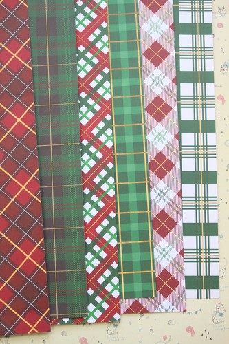 Christmas plaid card stock - plaid,