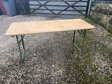 Vintage wooden pine top metal