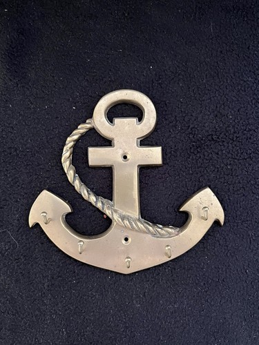 Vtg brass ships anchor - vtg, anchor/rope