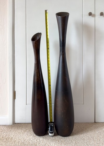 Pair large hand carved - pair, of