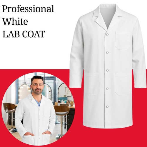 Unisex white lab coat - white,