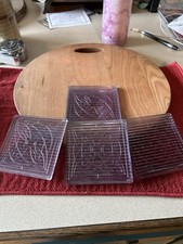 Four 1896 Frank Lloyd Wright Transom Luxfer Prism Glass Tiles Flower Antique