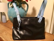 Radley bag - black, real leather and rose coloured spare straps, medium