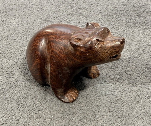 Hand carved wooden bear - carved,