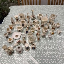 Mixed Collection 46 Vintage W H Goss & Various Crested Ware China Items Job Lot