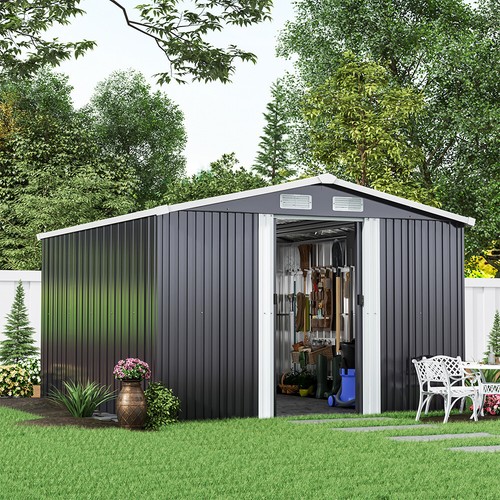 10x8ft metal steel garden - garden, shed