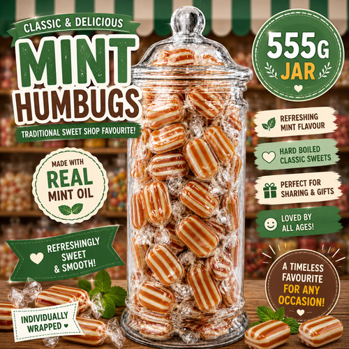 Mint humbugs sweet - 555g, |