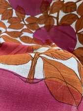 Vintage Late 1950s / 1960s Fruit & Leaf Fabric Print Length