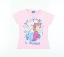 Disney Frozen Girls Pink Graphic T-Shirt 5-6 Years